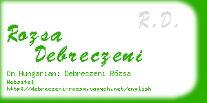 rozsa debreczeni business card
